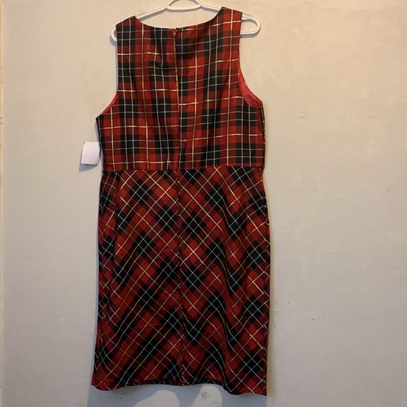 NWT Children’s Place Adult Holiday Plaid Sleeveless Dress Size 18 - Picture 3 of 6